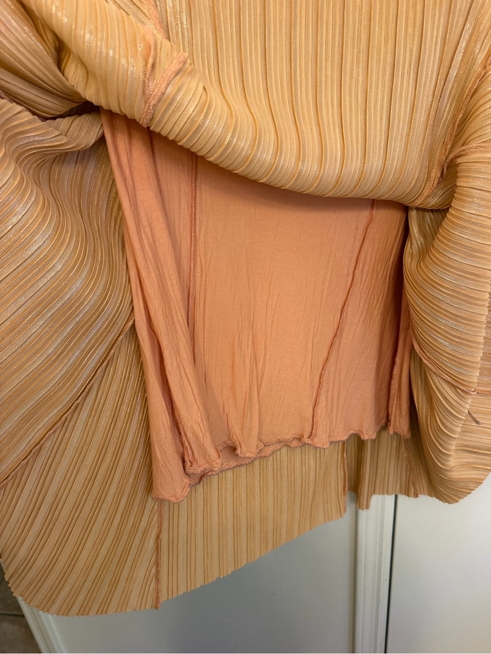 Maeve Ambra Pleated Midi Skirt Pink Rose Gold Metallic Size Large - Picture 6 of 8